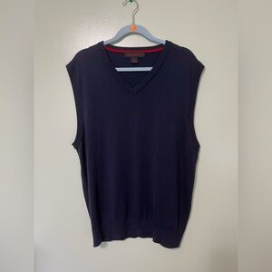 Linea Uomo Men’s Navy V-Neck Knit Vest size 2XL Acrylic